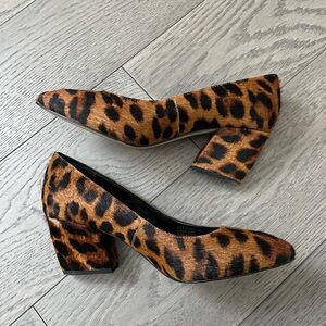 Botkier Leopard Print Block Heel Pumps